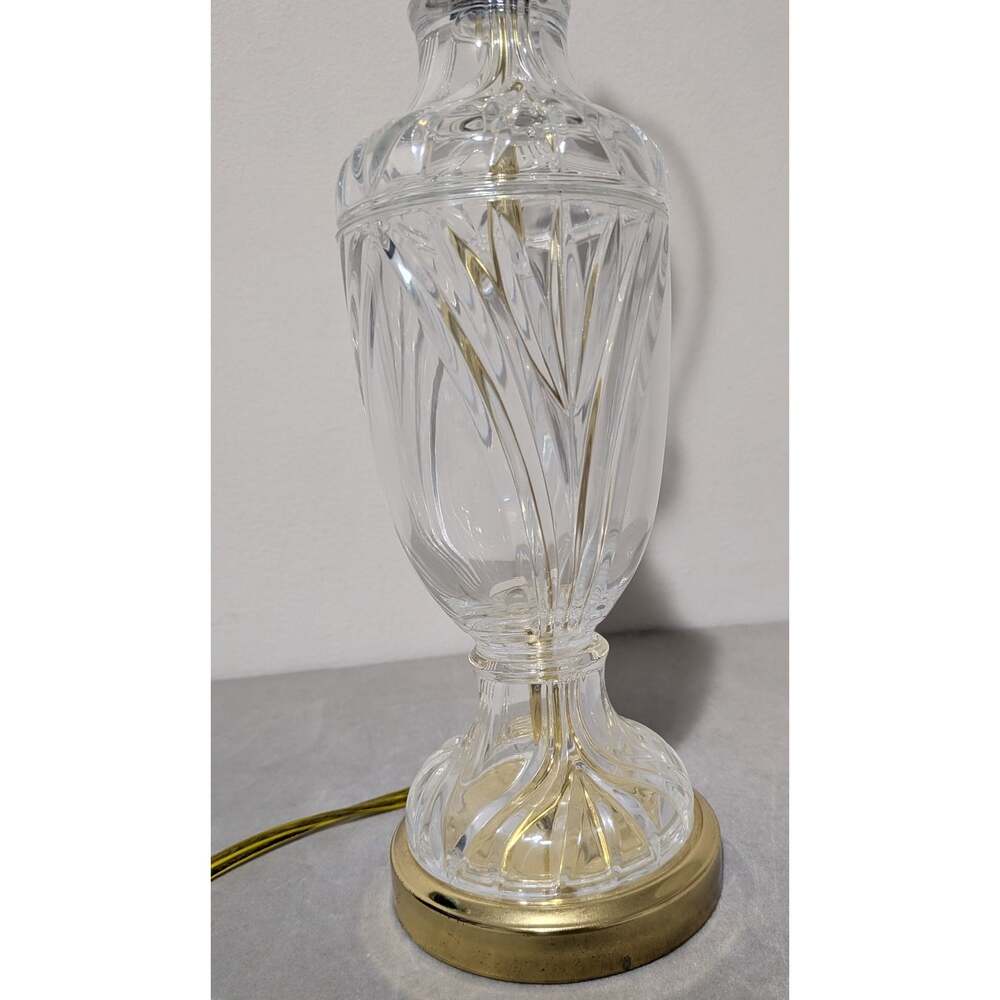 Vintage Excelsior Clear Cut Glass Brass Table Lamp Hollywood Regency Urn 20 inch - Picture 8 of 15